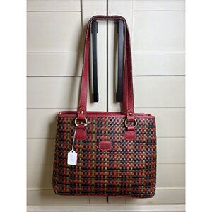 Pagani Made In Italy Genuine Leather Multicolor Woven Style Shoulder Bag